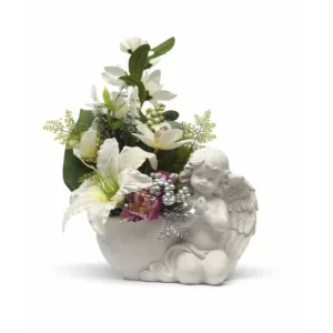 Ange Noël fleurs blanche