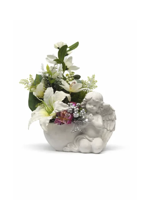Ange Noël fleurs blanche