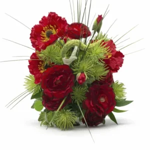 Bouquet de fleur rouge et feuillage