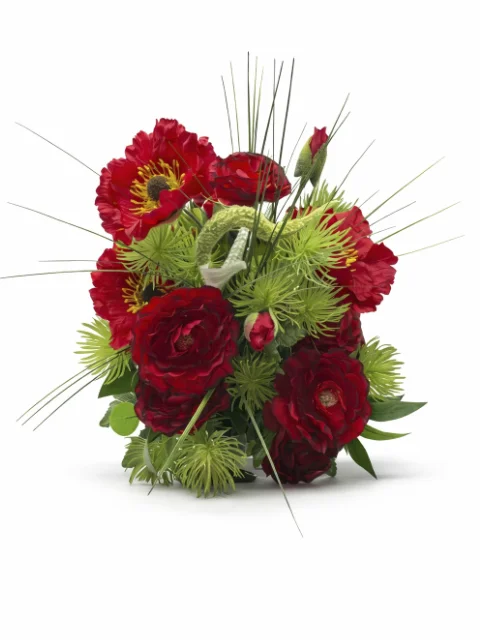 Bouquet de fleur rouge et feuillage