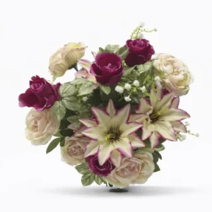 Bouquet de rose fuchsiat et blanche