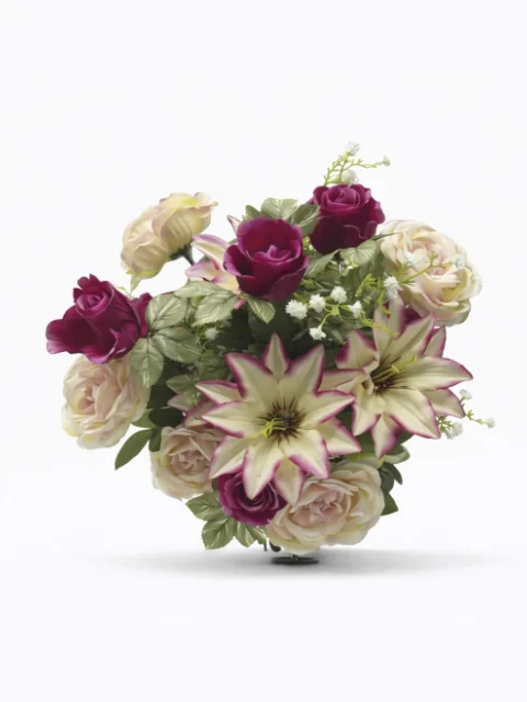 Bouquet de rose fuchsiat et blanche