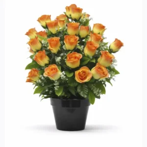 Bouquet de rose saumon dégradé jaune