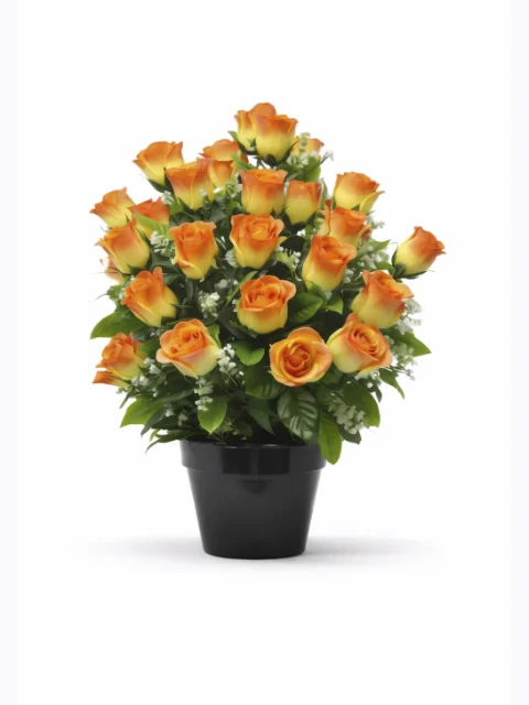 Bouquet de rose saumon dégradé jaune