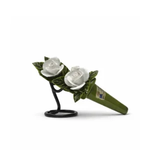 Céramique cornet rose blanche