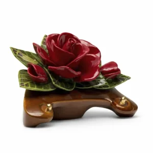 Céramique croissant rose rouge