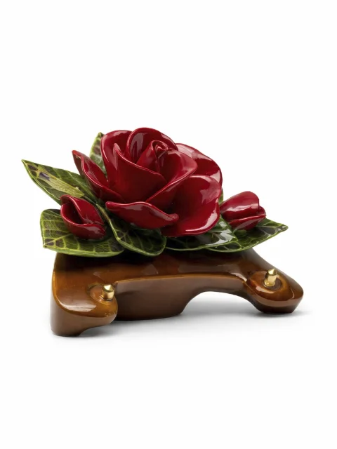 Céramique croissant rose rouge