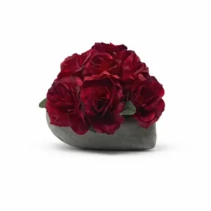 Coeur fleurs rouge
