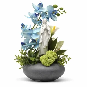 Composition florale bleu vierge
