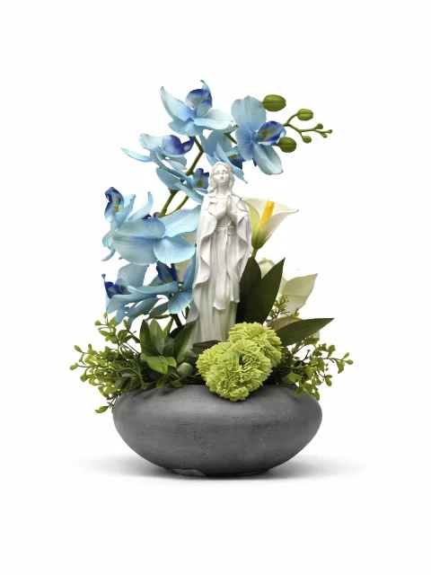 Composition florale bleu vierge