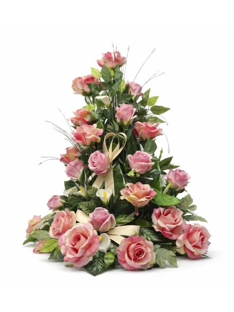 Devant de tombe rose rose