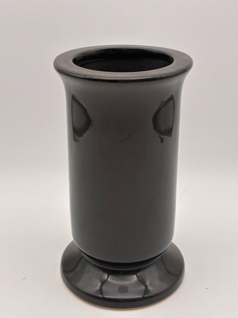 Vase céramique droit noir