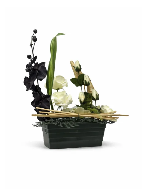 Jardinière fleurs noir