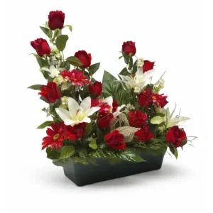 Jardinière rose rouge