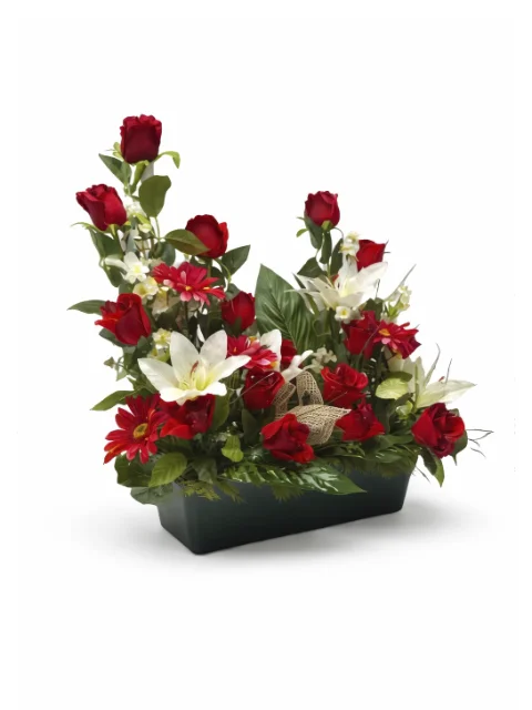 Jardinière rose rouge