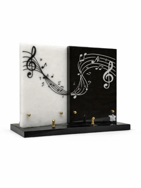 Plaque double musique noir et blanc