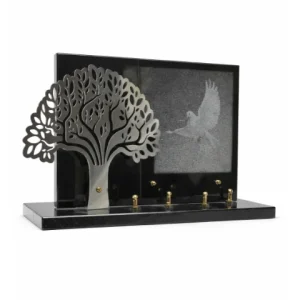 Plaque granit arbre et oiseau