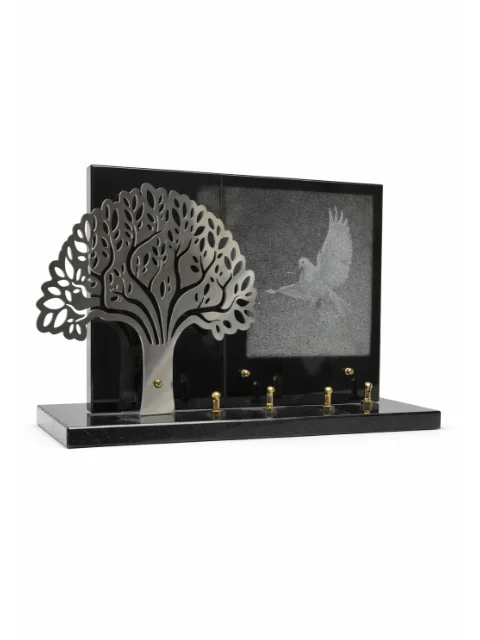 Plaque granit arbre et oiseau