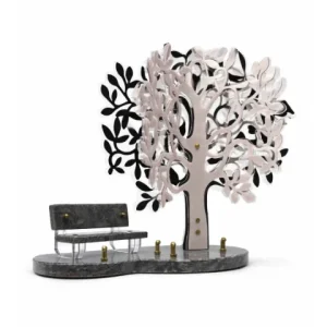 Plaque granit banc et plexi arbre