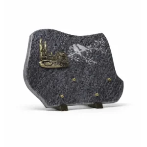 Plaque granit bronze campagne et motif oiseau