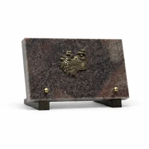 Plaque granit bronze maison avec pont