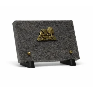 Plaque granit bronze maison campagne arbre