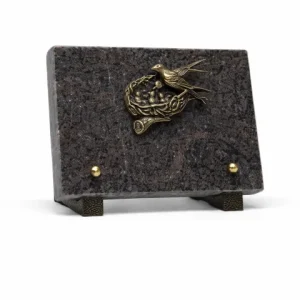 Plaque granit bronze oiseau