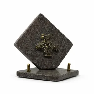 Plaque granit bronze panier osier