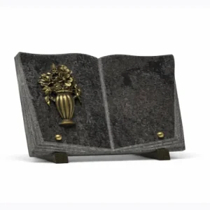 Plaque granit bronze vase