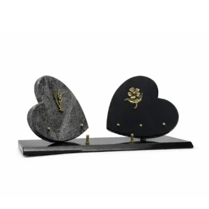 Plaque granit double coeur noir, gris