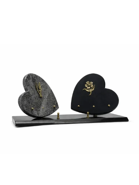 Plaque granit double coeur noir, gris