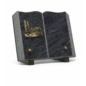 Plaque granit gris livre bronze campagne