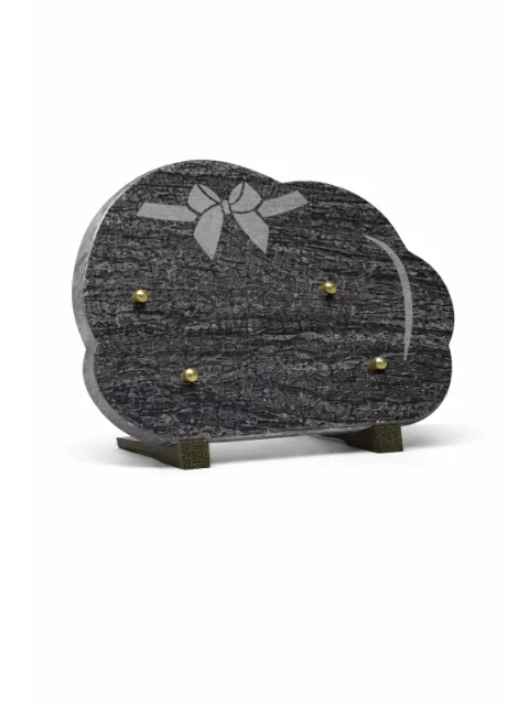 Plaque granit gris nuage motif noeud