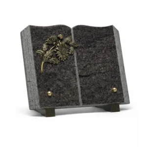 Plaque granit livre rose bronze tournesol
