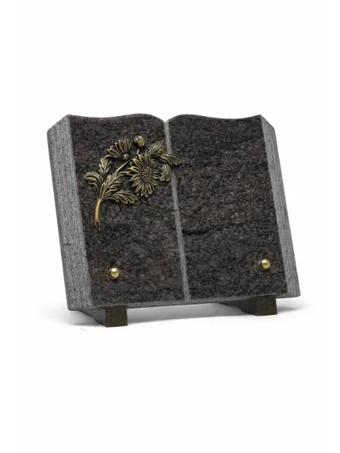 Plaque granit livre rose bronze tournesol