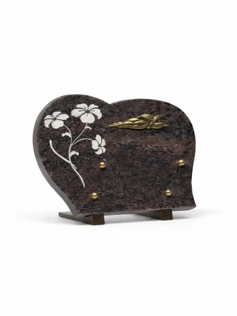 Plaque granit motif fleur