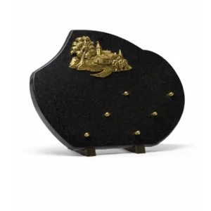 Plaque granit noir bronze campagne