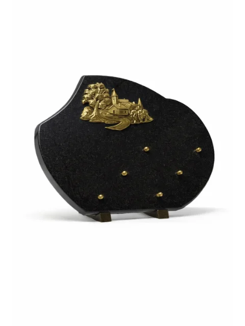 Plaque granit noir bronze campagne