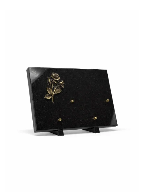 Plaque granit noir bronze rose