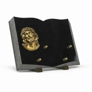 Plaque granit noir christ