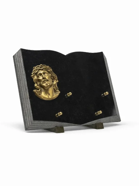 Plaque granit noir christ