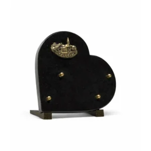 Plaque granit noir coeur campagne