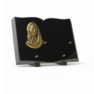 Plaque granit noir livre vierge