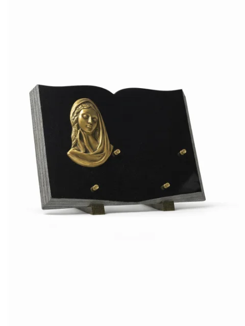 Plaque granit noir livre vierge