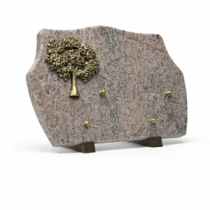 Plaque granit rose bronze arbre