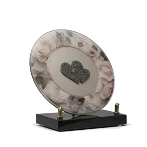 Plaque plexi coeur rose