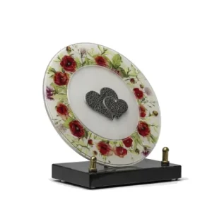 Plaque plexi coquelicot coeur