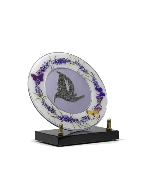 Plaque plexi feuille violet