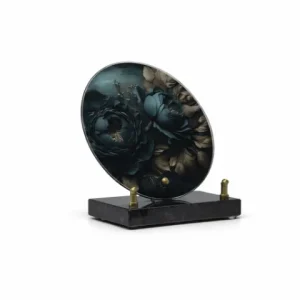 Plaque plexi fleu bleu
