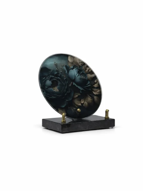 Plaque plexi fleu bleu